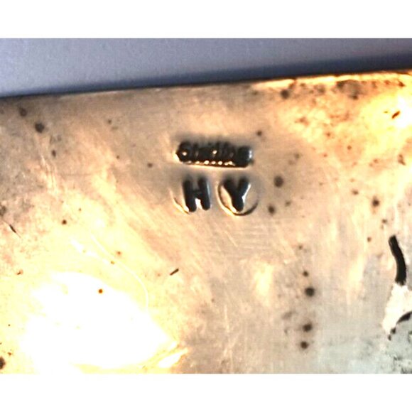 Native American Navajo Vintage 925 Ranger Belt Buckle set Signed HY (1391) - Picture 8 of 10